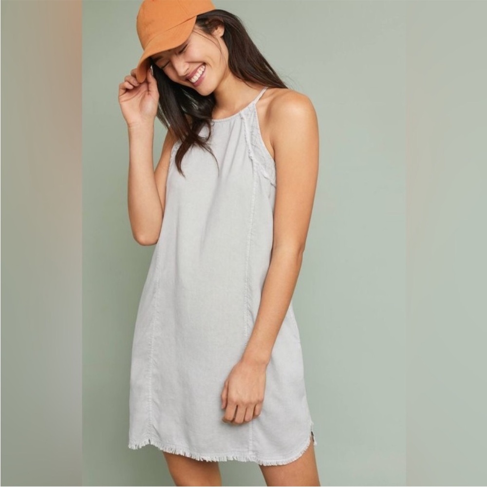 Anthropologie Cloth & Stone Gray Halter Dress size PS